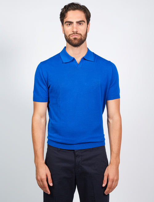 Polo in cotone scollo a v