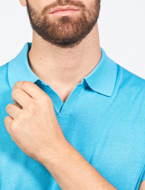 Polo in cotone scollo a v