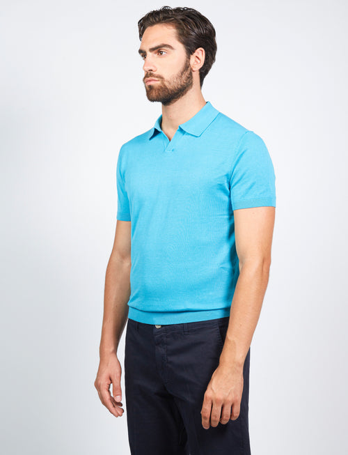 Polo in cotone scollo a v