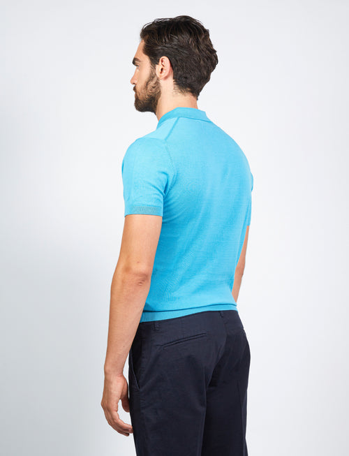 Polo in cotone scollo a v