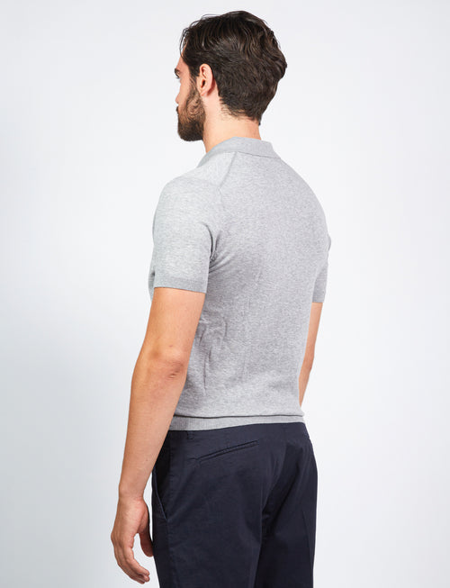 Polo in cotone scollo a v