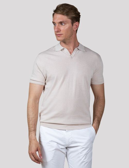 Polo in cotone scollo a v
