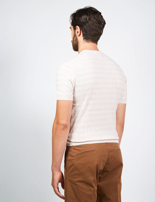 T shirt in cotone a intarsio