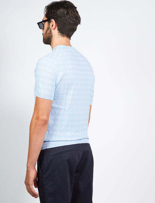 T shirt in cotone a intarsio