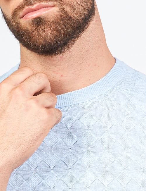 T shirt in cotone a intarsio
