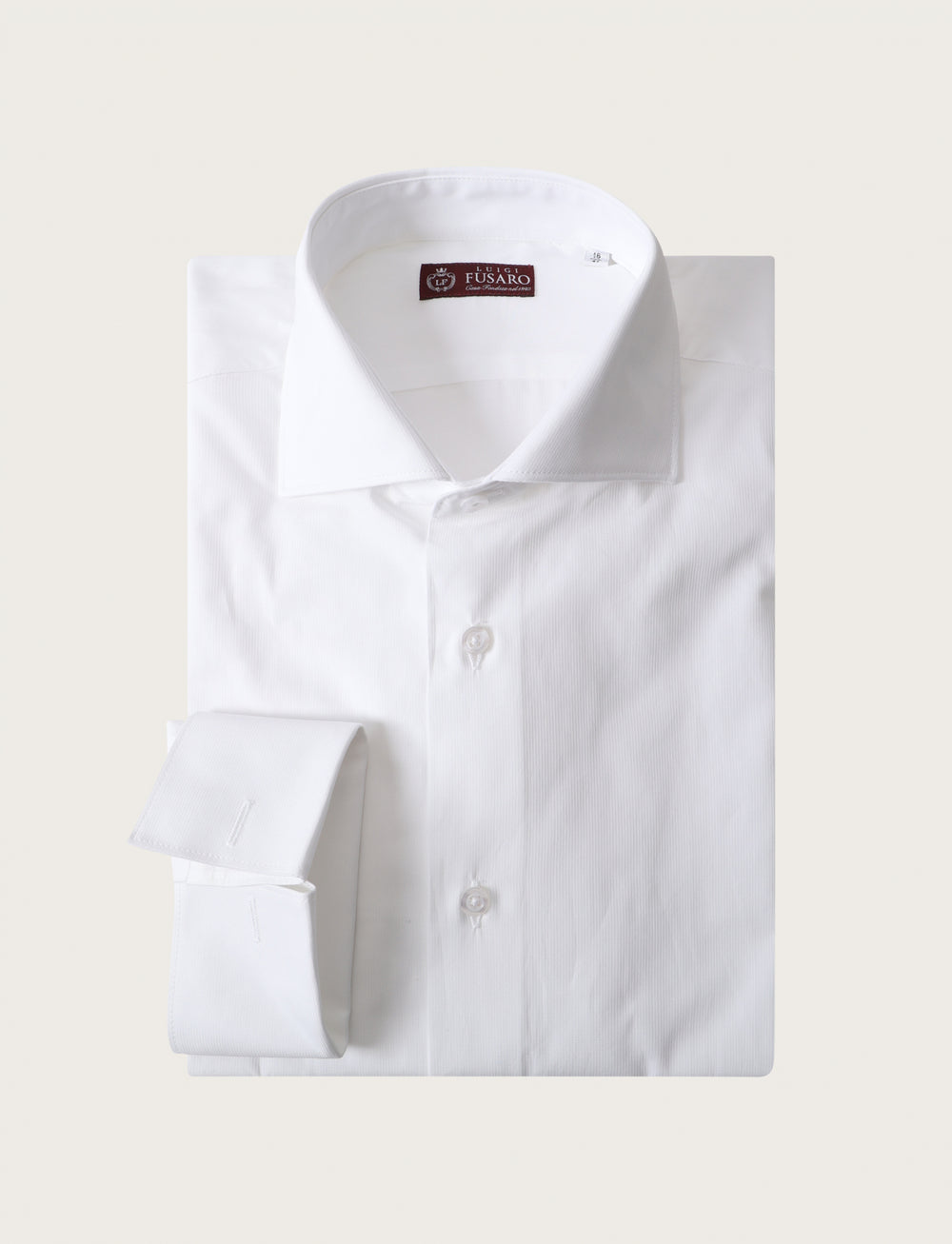 Camicia con polsino per gemelli in cotone operato