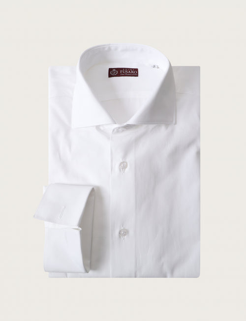 Shirt with cufflinks in cotton worked