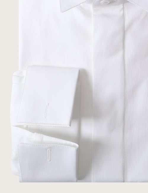 Camicia con polsino per gemelli in twill