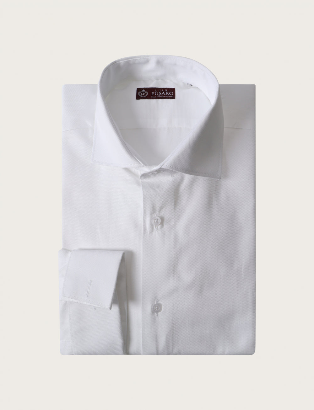 Camicia in cotone operato con polsino per gemelli