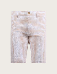 Bermuda a righe in cotone goffrato