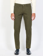 Solid color dobby cotton trousers 