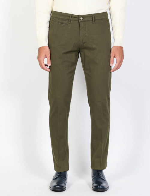 Solid color dobby cotton trousers 