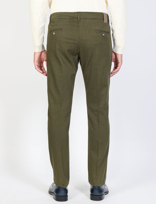 Solid color dobby cotton trousers 