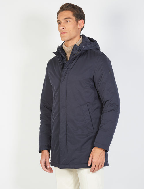Parka with bib in technical fabric 