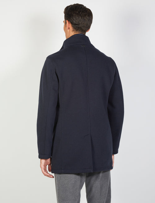 Cappotto in maglia con pettorina removibile_luigi fusaro