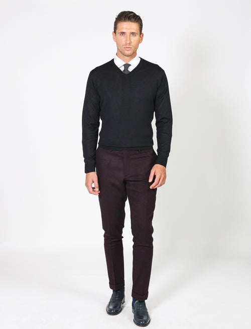 Merino wool V-neck sweater 