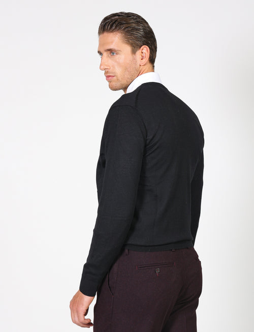 Merino wool V-neck sweater 