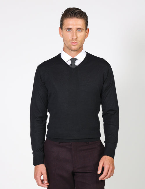 Merino wool V-neck sweater 