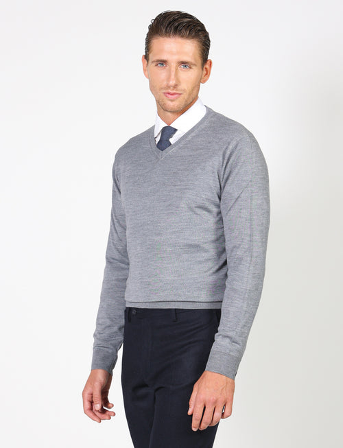 Merino wool V-neck sweater 