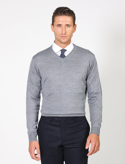 Merino wool V-neck sweater 