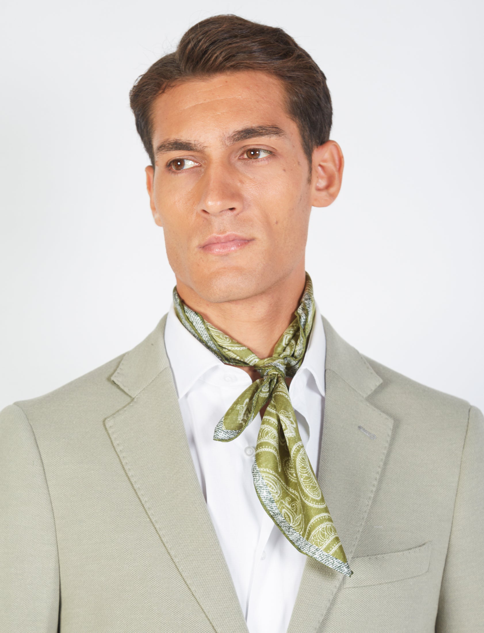 Seta Indossare Sciarpa Uomo Indossare Foulard In Seta Da Uomo