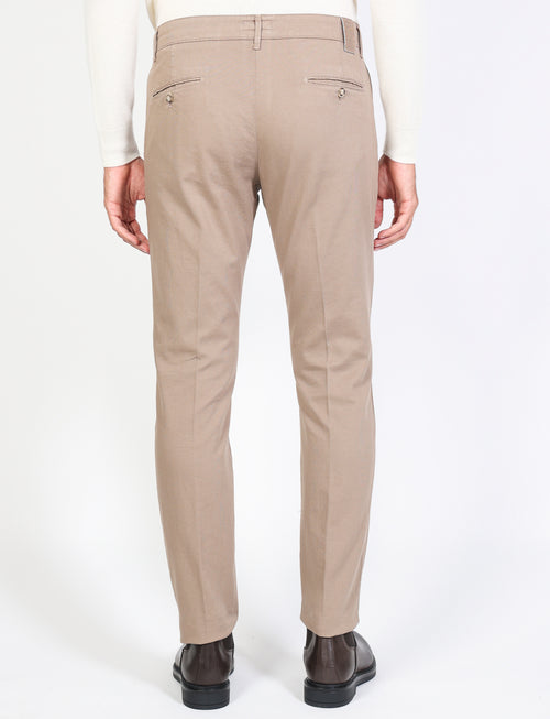 Solid color dobby cotton trousers 