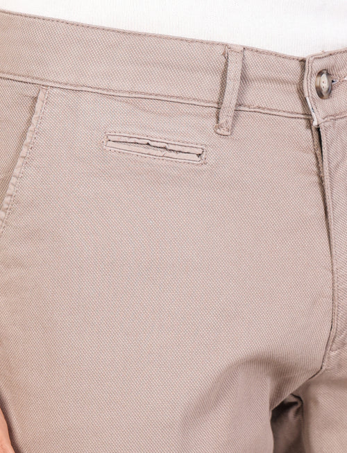 Solid color dobby cotton trousers 