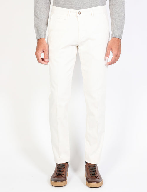 Solid color dobby cotton trousers 