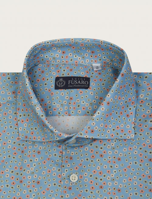 Camicia fantasia a fiori in cotone stretch