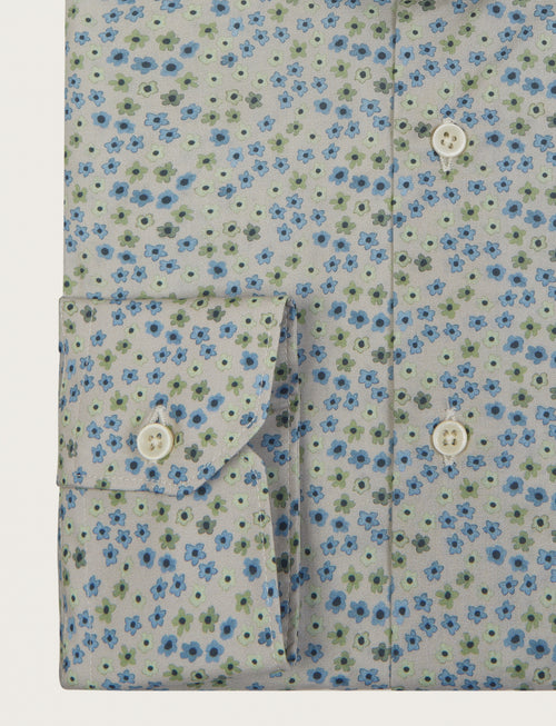 Camicia fantasia a fiori in cotone stretch