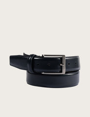 Solid color leather belt 