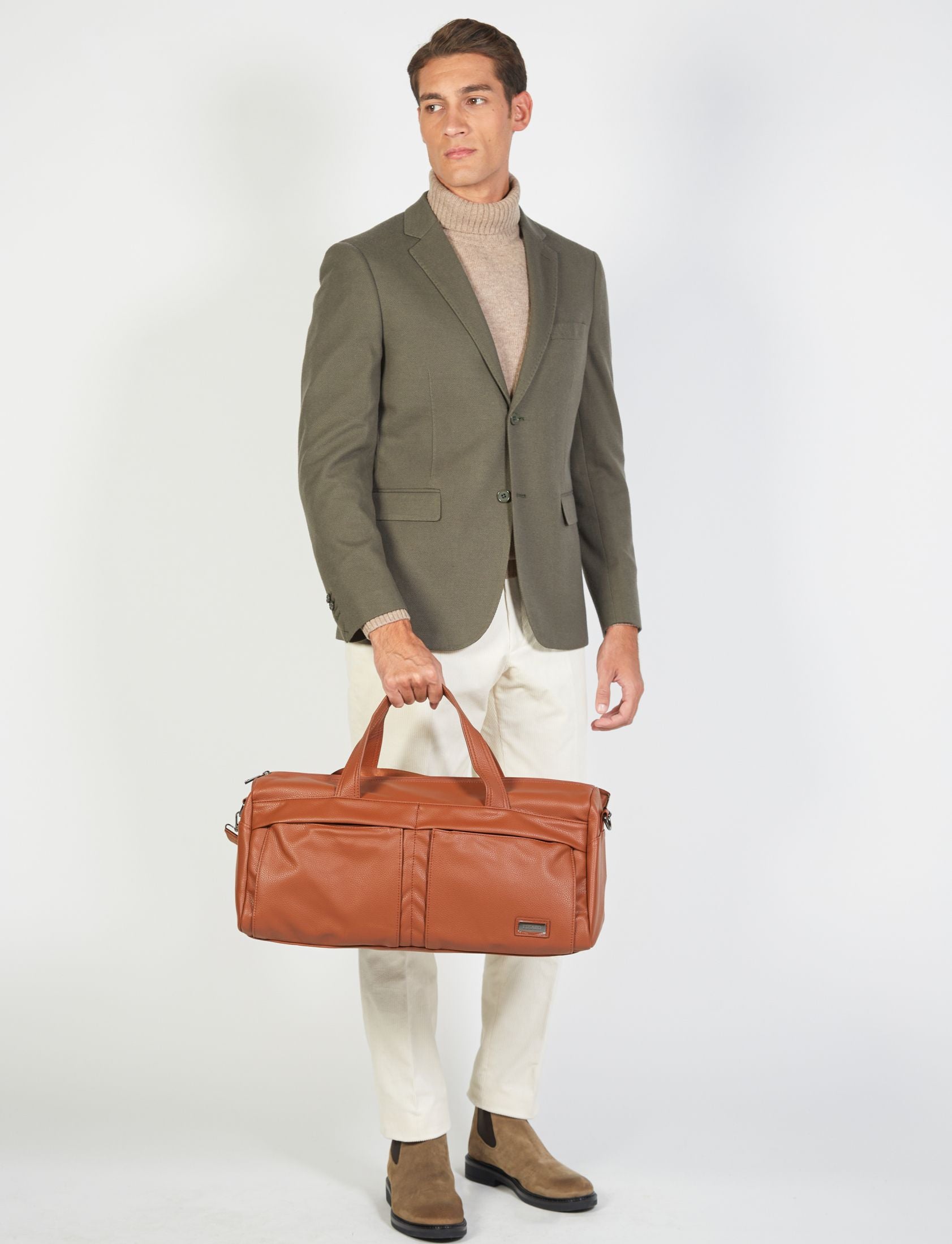 Eco-leather duffel bag with adjustable shoulder strap | Luigi Fusaro