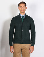 Cotton and wool cable knit cardigan 