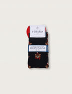 Calzini in cotone con orso di natale |Colore:Blu