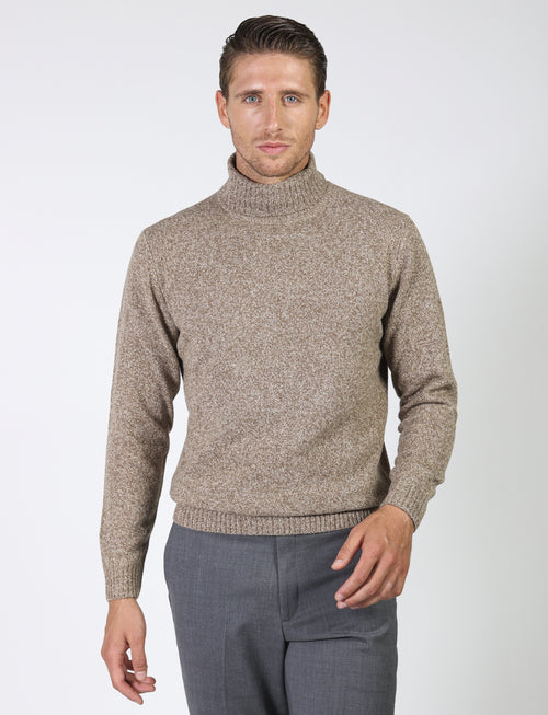Mouliné wool turtleneck sweater 