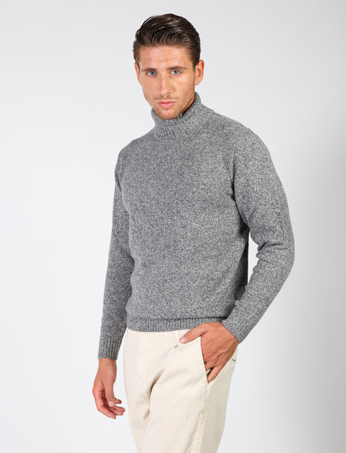 Mouliné wool turtleneck sweater 