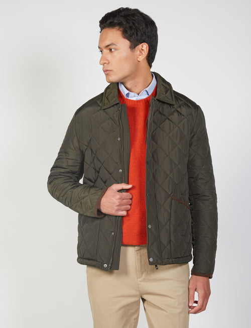 Padded jacket with diamond quilting 