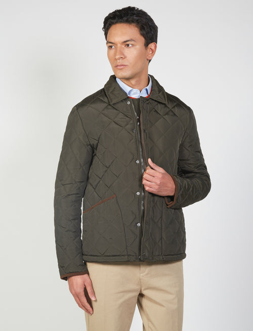 Padded jacket with diamond quilting 
