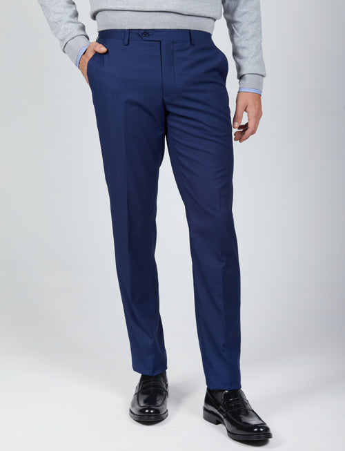 Pantaloni classici in tinta unita |Colore:Avio