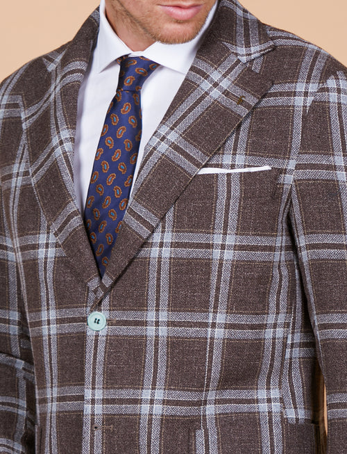 Giacca quadri in lana, seta, lino Vitale Barberis