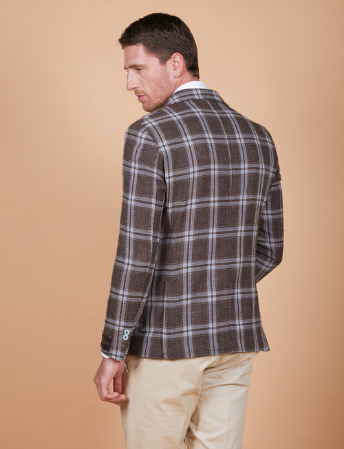 Giacca quadri in lana, seta, lino Vitale Barberis