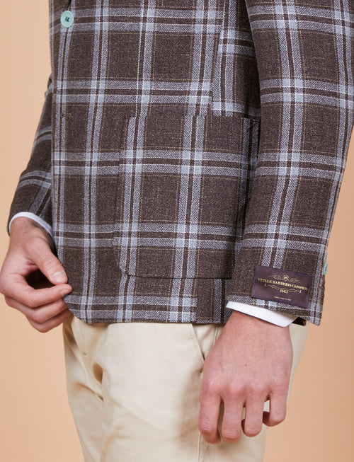 Giacca quadri in lana, seta, lino Vitale Barberis