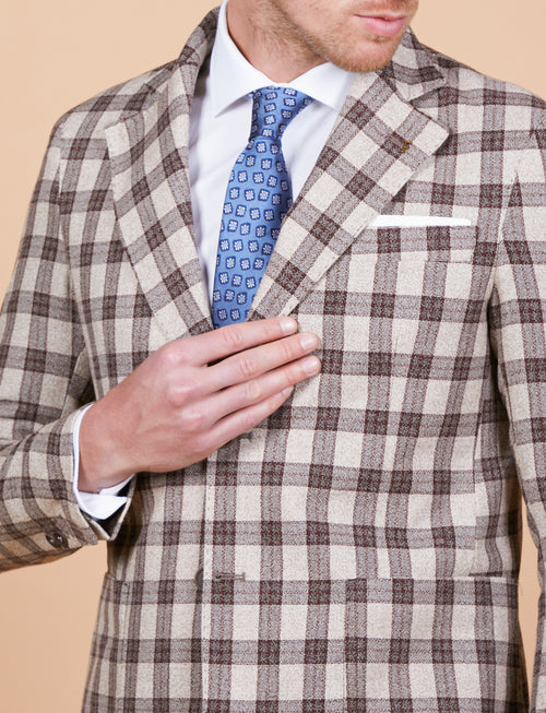 Giacca quadri in lana, seta, lino Vitale Barberis