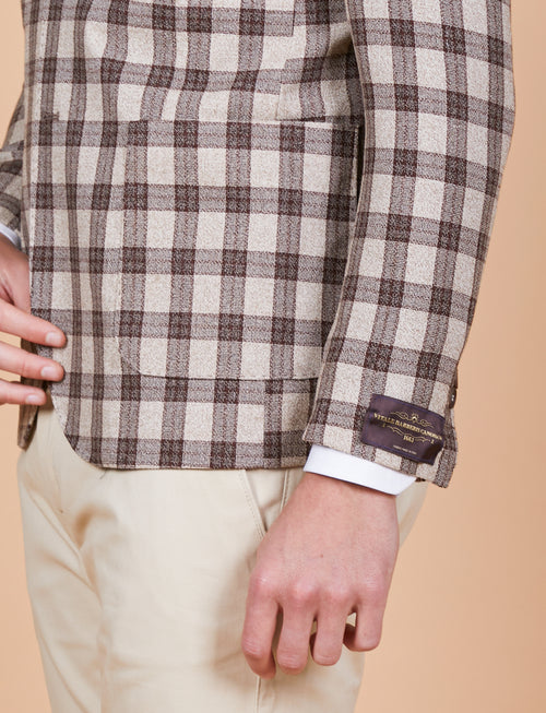 Giacca quadri in lana, seta, lino Vitale Barberis