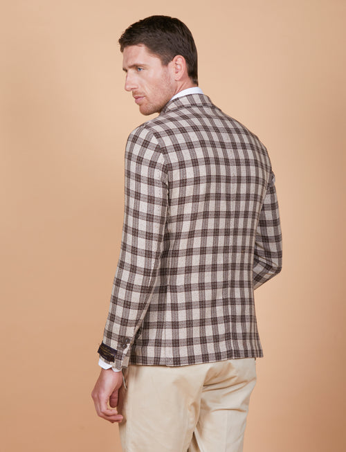 Giacca quadri in lana, seta, lino Vitale Barberis