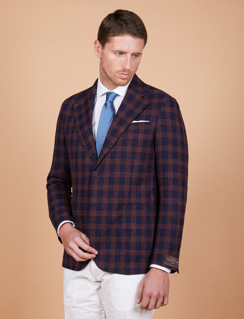 Giacca quadri in lana, seta, lino Vitale Barberis