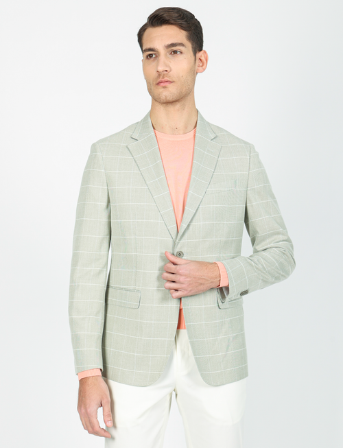 Checked patterned jacket in dot fabric 