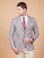 Giacca a quadretti in lino, seta e cotone Vitale Barberis Canonico