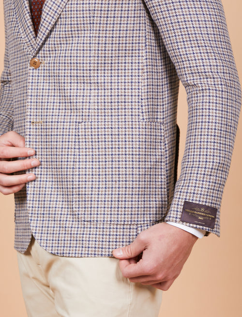 Giacca a quadretti in lino, seta e cotone Vitale Barberis Canonico