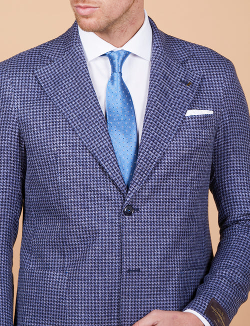Giacca a quadretti in lino, seta e cotone Vitale Barberis Canonico